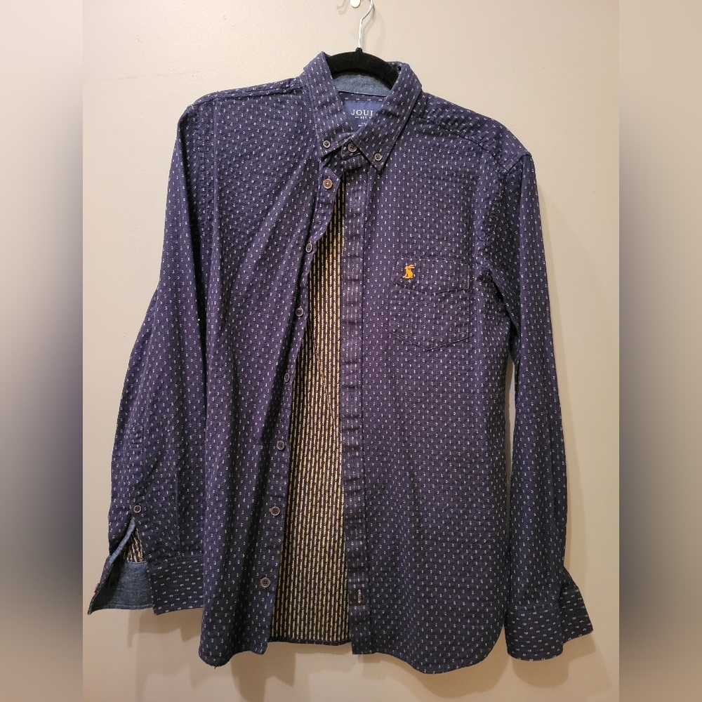 Men's Joules navy and gold dress shirt